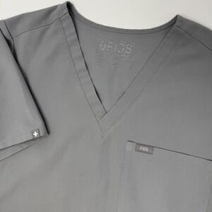 FIGS Catarina Technical‎ Collection Women's Scrub Top Gray V Neck Large